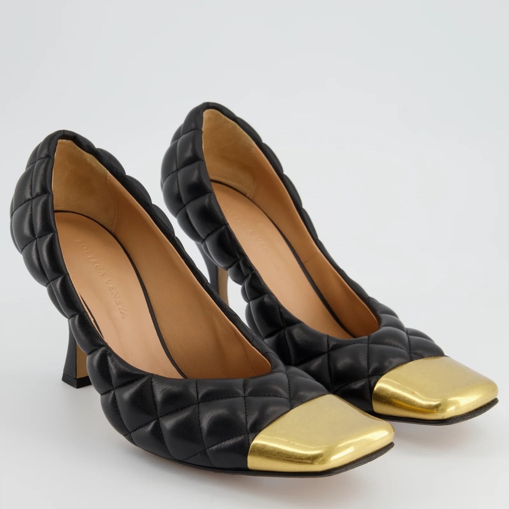 Elegant Black and Gold Women's Heels